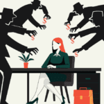 What is PAGA- woman at desk with looming dark figures over her