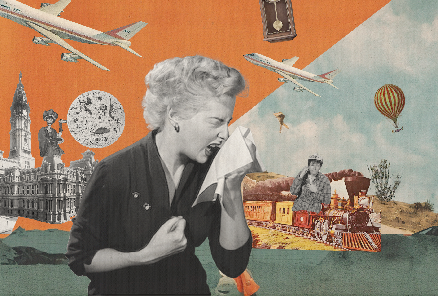 sick leave-woman holding facial tissue up to her nose