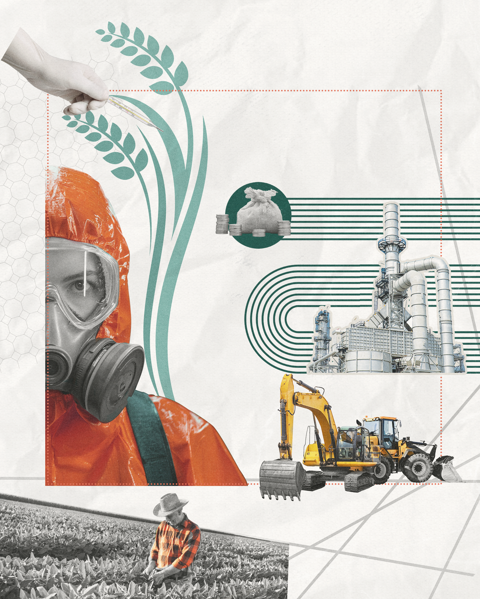 person wearing protective gear with industrial machines