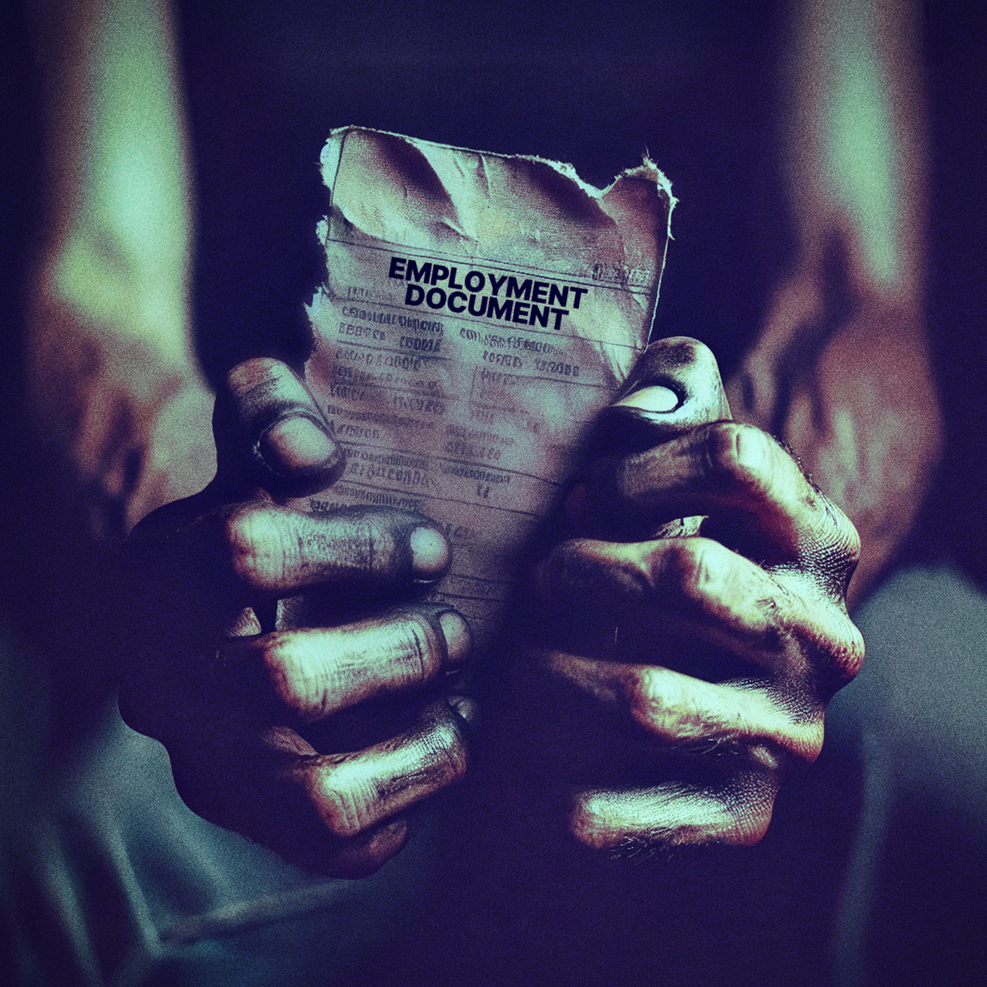 Immigrant worker holding deployment document