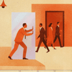 Discrimination-person pushing against closed space within office