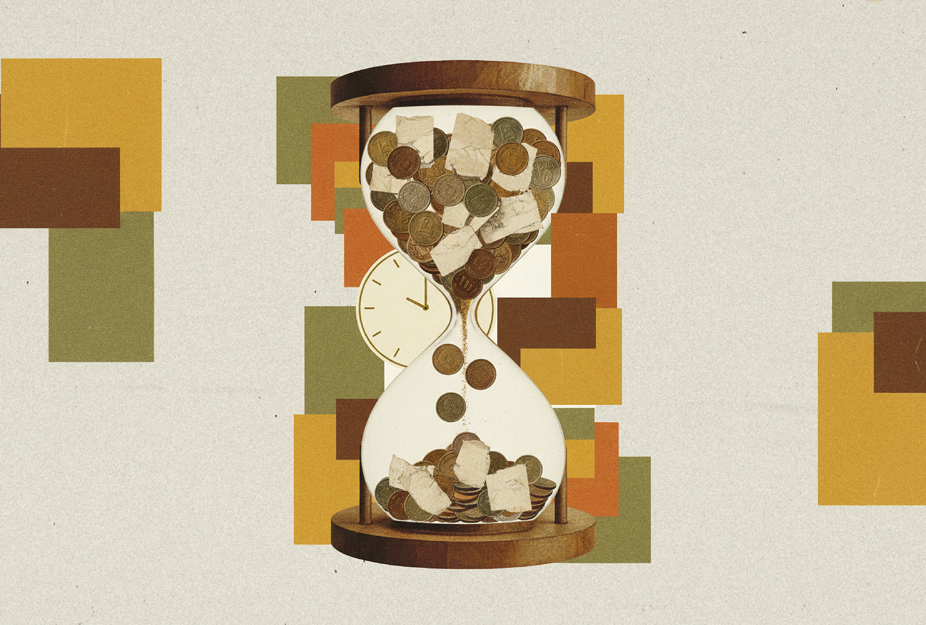 Disability Discrimination-hour glass with pieces falling to the bottom.