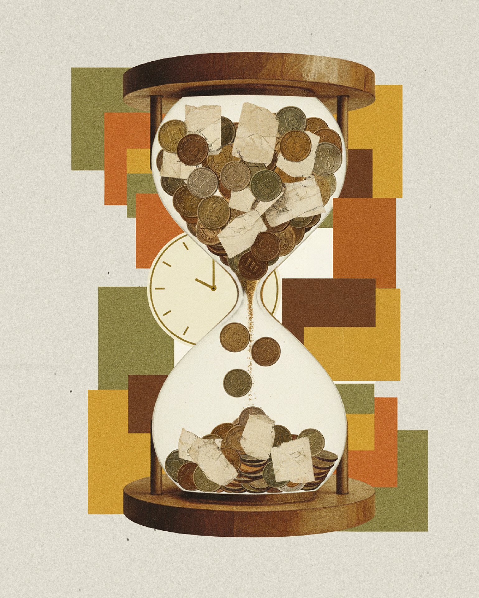 Disability Discrimination-hour glass with pieces falling to the bottom.