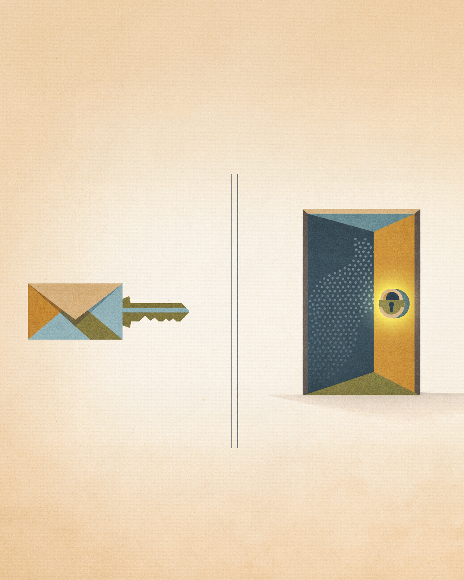 right-to-sue letter, illustration of key to the left of an open door.