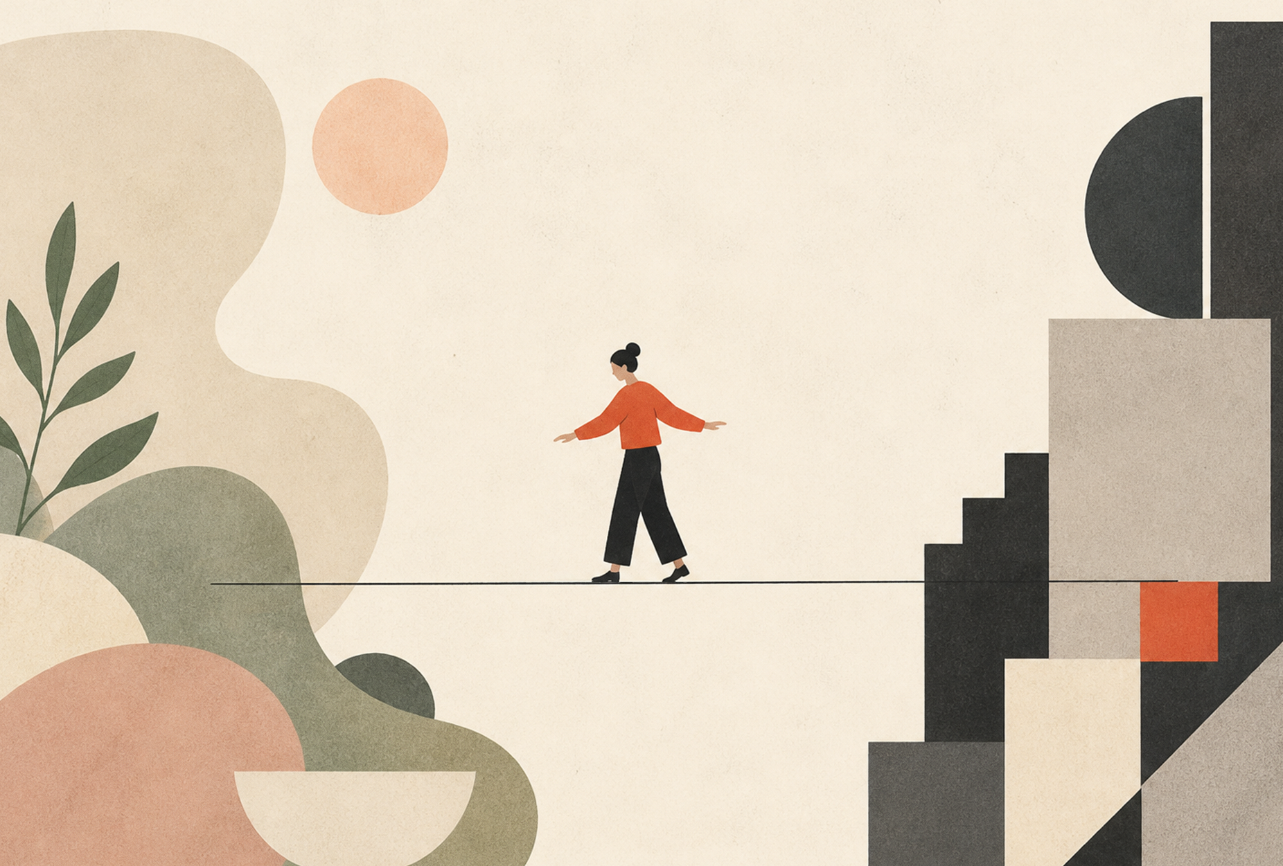 Person walking on tight rope. Can you be fired for taking mental health day?